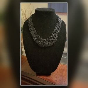 Large Black Beaded Necklace